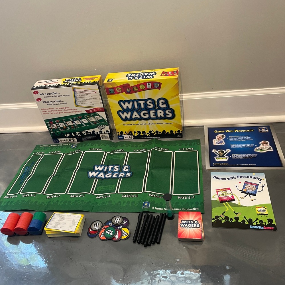 North Star Games Wits and Wagers Trivia Party Board Game 4-20 Players Complete